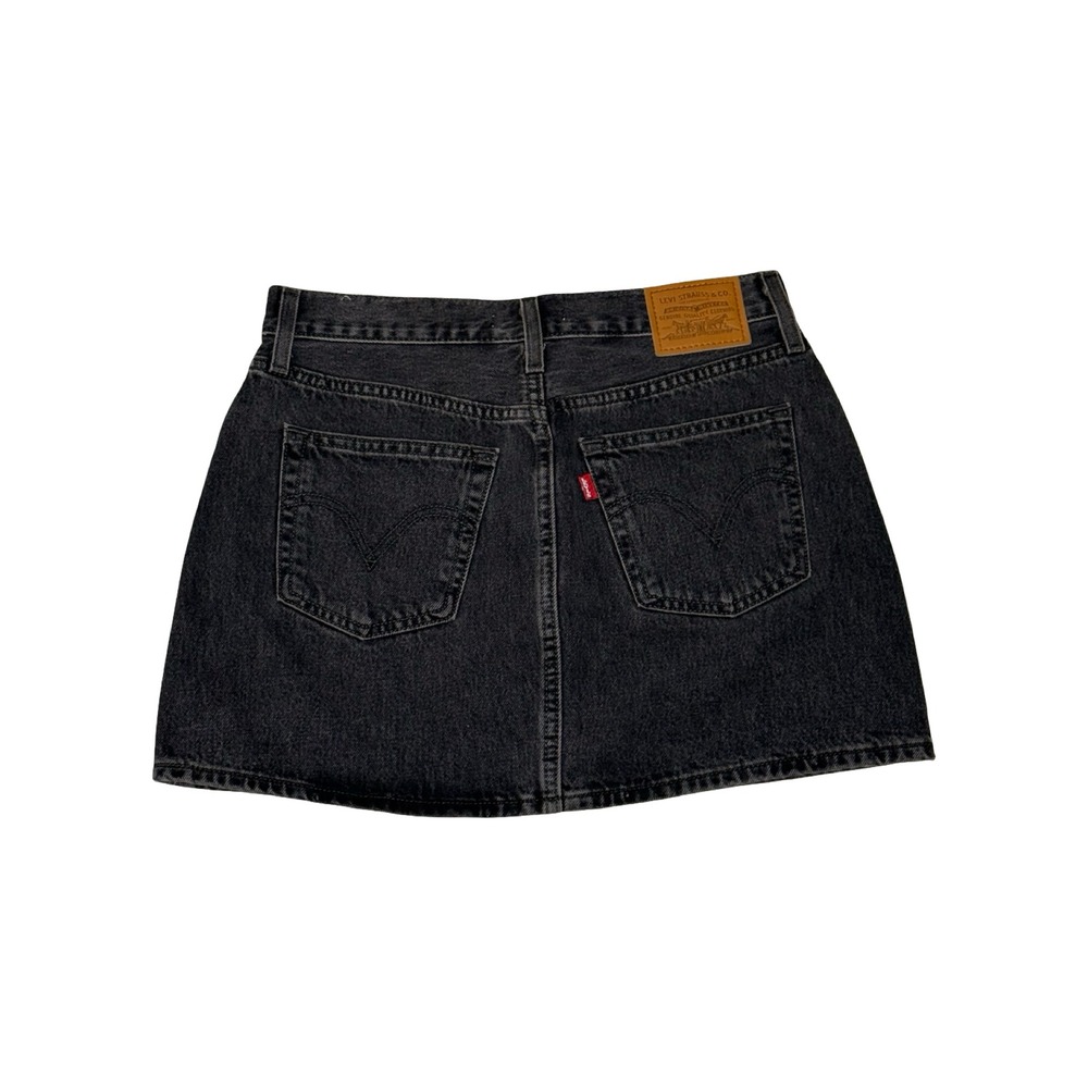 Levi's Premium Icon Washed Black Denim Studded Mini Skirt Size 27 Y2K Western - Picture 4 of 9